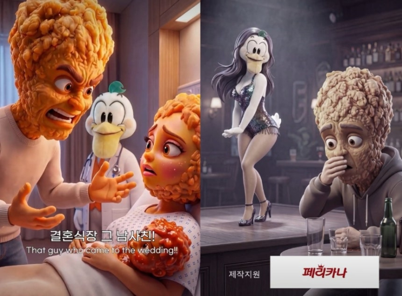 프라이드 아빠에 '양념 아기'...페리카나, 선 넘은 불륜 AI 광고 결국 사과